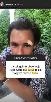 Bartek Gelner na Instagramie Zofii Zborowskiej