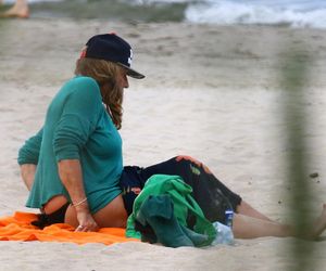 Agnieszka Fitkau-Perepeczko na plaży w Sopocie