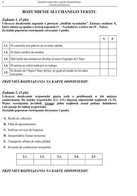 Matura 2012 hiszpański podstawowy 