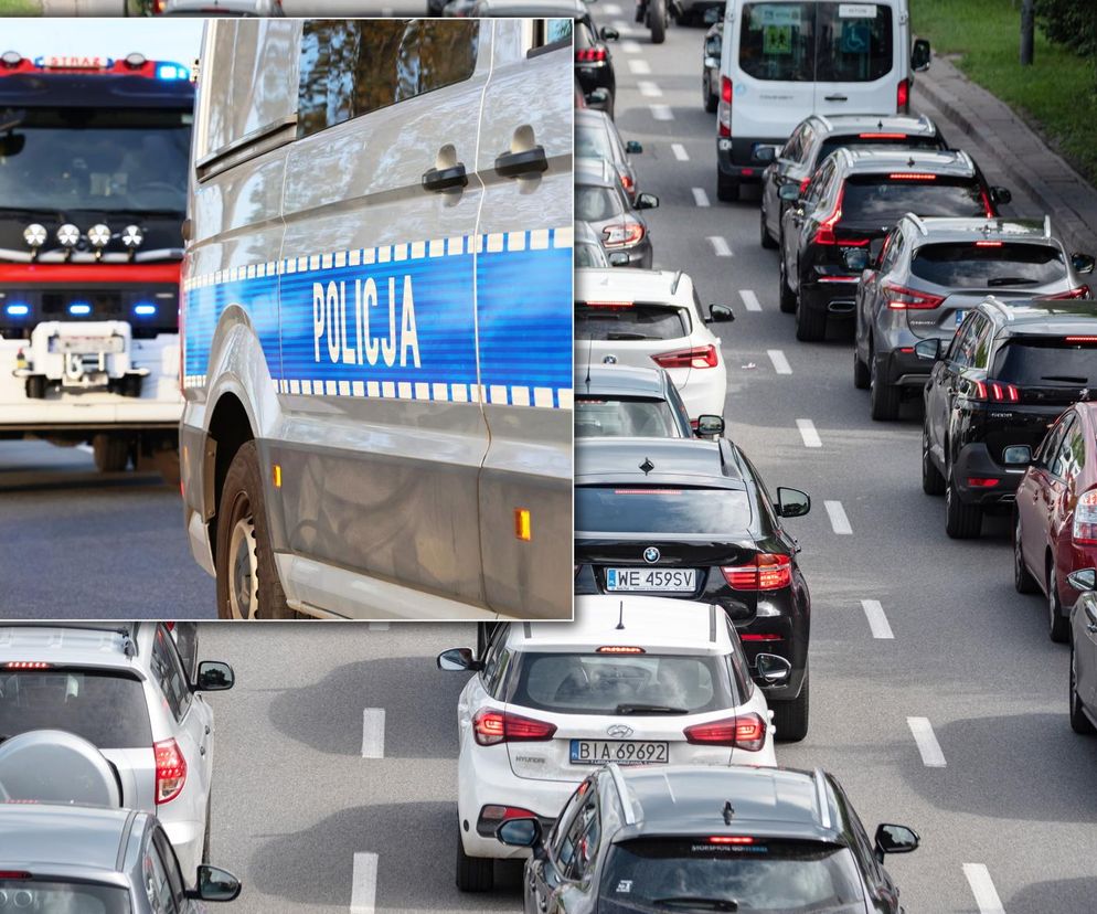 Korek na S14 pod Pabianicami