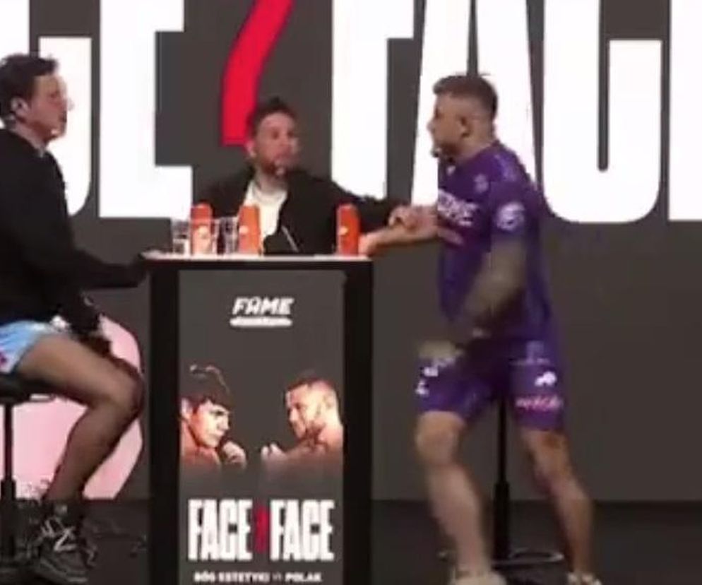 Sceny grozy na konferencji FAME MMA! Polak rzucił się z kopniakiem na Marconia! Jest komentarz federacji!