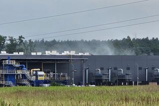 Pożar hali w Bukowicach