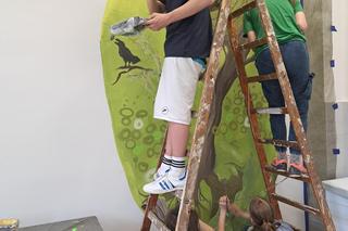 Mural w Pedagogicznej Bibliotece Wojewódzkiej w Nowym Sączu