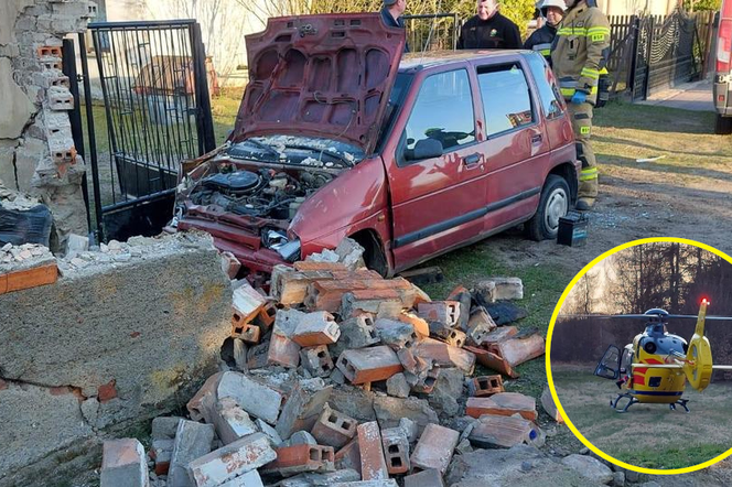 Pijany w sztok prowadził auto. Swoją podróż skończył na ścianie budynku!