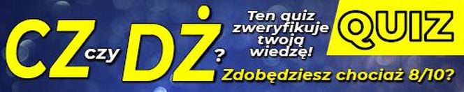 QUIZ. Sobotnia ortografia. CZ czy DŻ? Ten test zweryfikuje twoją wiedzę! Zdobędziesz chociaż 8/10?