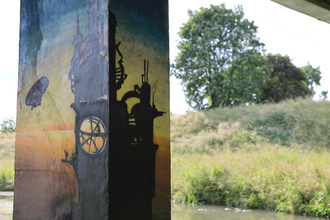 Zjawiskowe murale na filarach mostu przy Bystrzycy w Lublinie