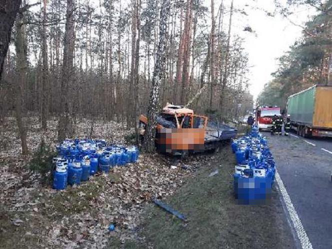 Wypadek ciężarówki pod Żninem