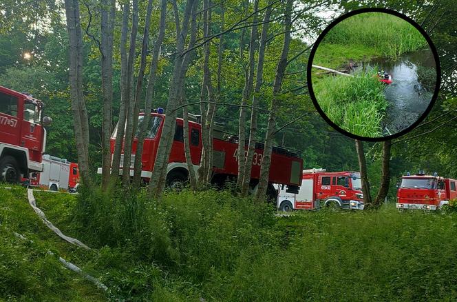 Ogromny pożar składowiska tekstyliów w Kamieńcu