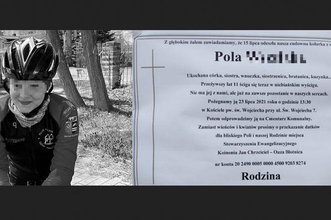 11-letnia Pola miała przed sobą całe życie... W piątek pogrzeb kolarki z warkoczem na cmentarzu w Kołobrzegu