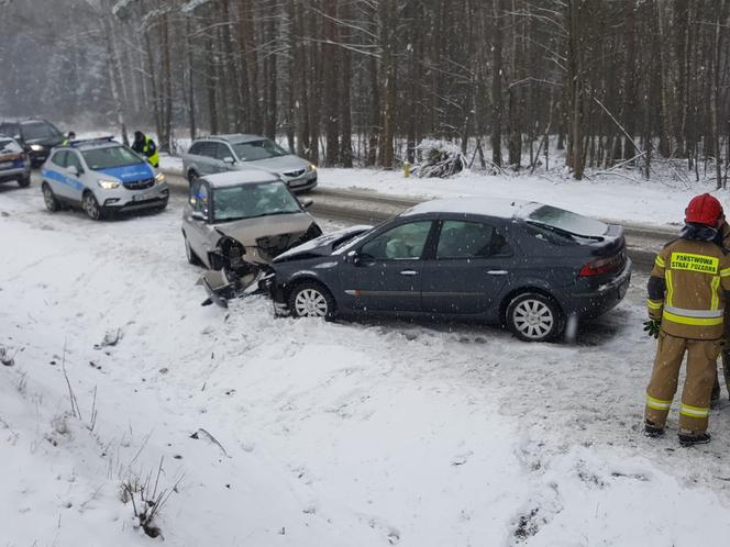 Seria groźnych zdarzeń drogowych po opadach śniegu