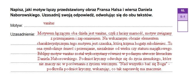 Zadanie 11, sugerowane odpowiedzi
