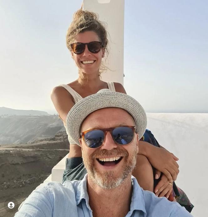 Krystian Wieczorek i jego żona Maria na wakacjach w Grecji - lato 2021 r.