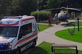 Niebezpieczny wypadek z udziałem rowerzysty w Słomnikach. Na miejscu lądował śmigłowiec 