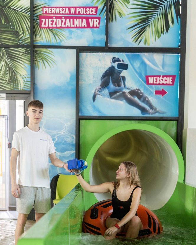 Łódź. Aquapark Fala chwali się jedyną taką zjeżdżalnią w Polsce. Chodzi o gogle z wirtualną rzeczywistością [ZDJĘCIA].