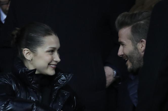 David Beckham i Bella Hadid na meczu