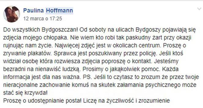 Patryk został oskarżony o pedofilię i jego zdjęcie pojawiło się plakatach w Bydgoszczy. A 23-latek jest niewinny! [AUDIO]