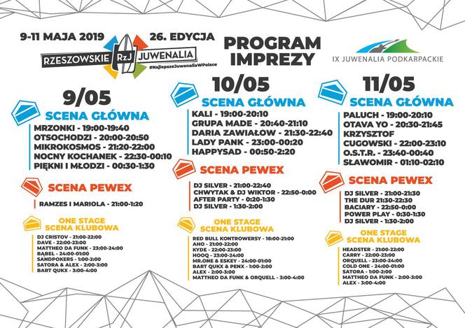 Rzeszowskie Juwenalia 2019 - program