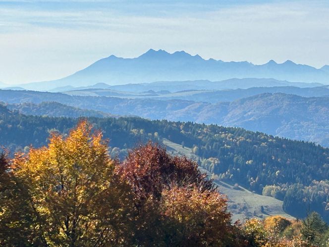 Małopolskie pasmo górskie zachwyca jesiennym pięknem. Ukryta perełka z widokiem na tatry 