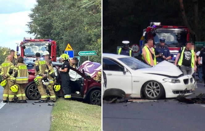 Poważny wypadek pod Legionowem. Zderzenie czterech aut w Nieporęcie. Pięć osób poszkodowanych, jedna zginęła na miejscu