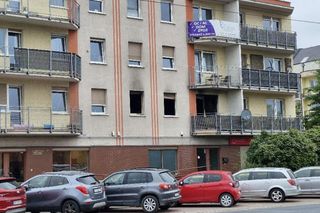 Budynek przy ul. Lubickiej po pożarze