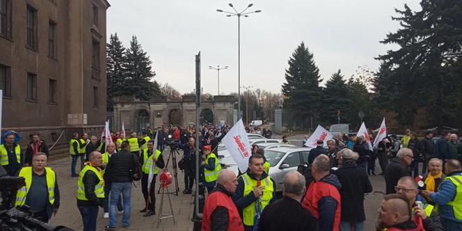 Protest hutników w Krakowie
