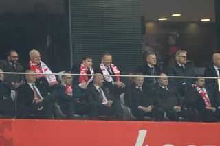 Karol Nawrocki na meczu Polska - Holandia