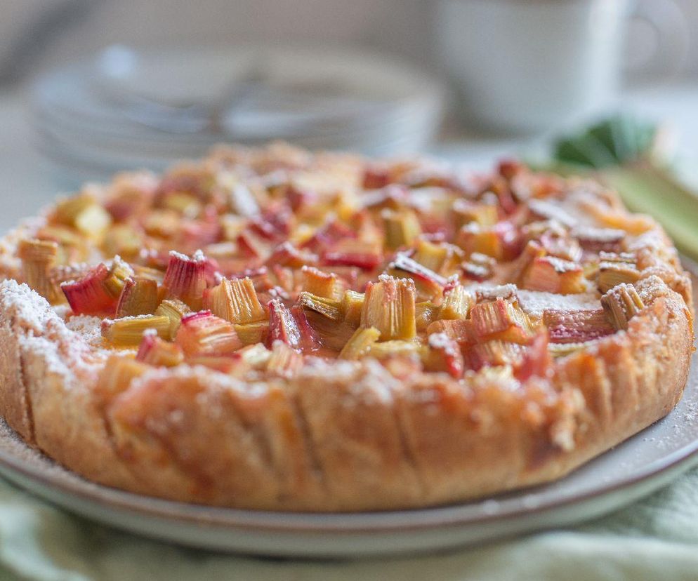 szwedzkie ciasto z rabarbarem