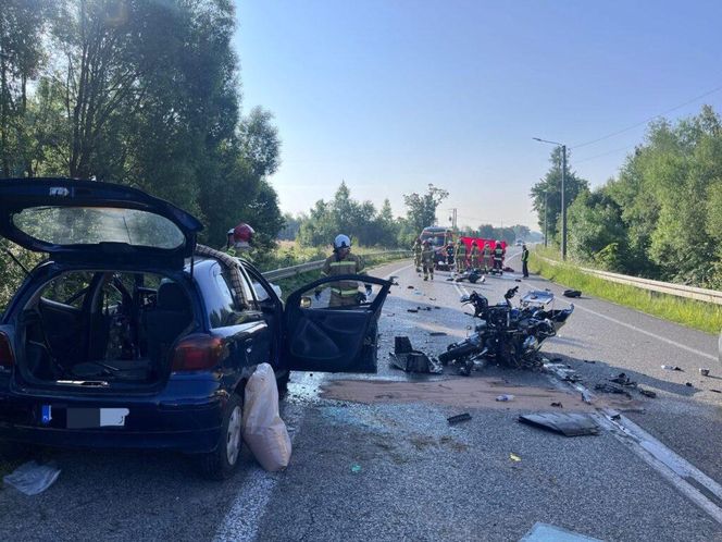 Wypadek motocyklisty - Wola Jechowa