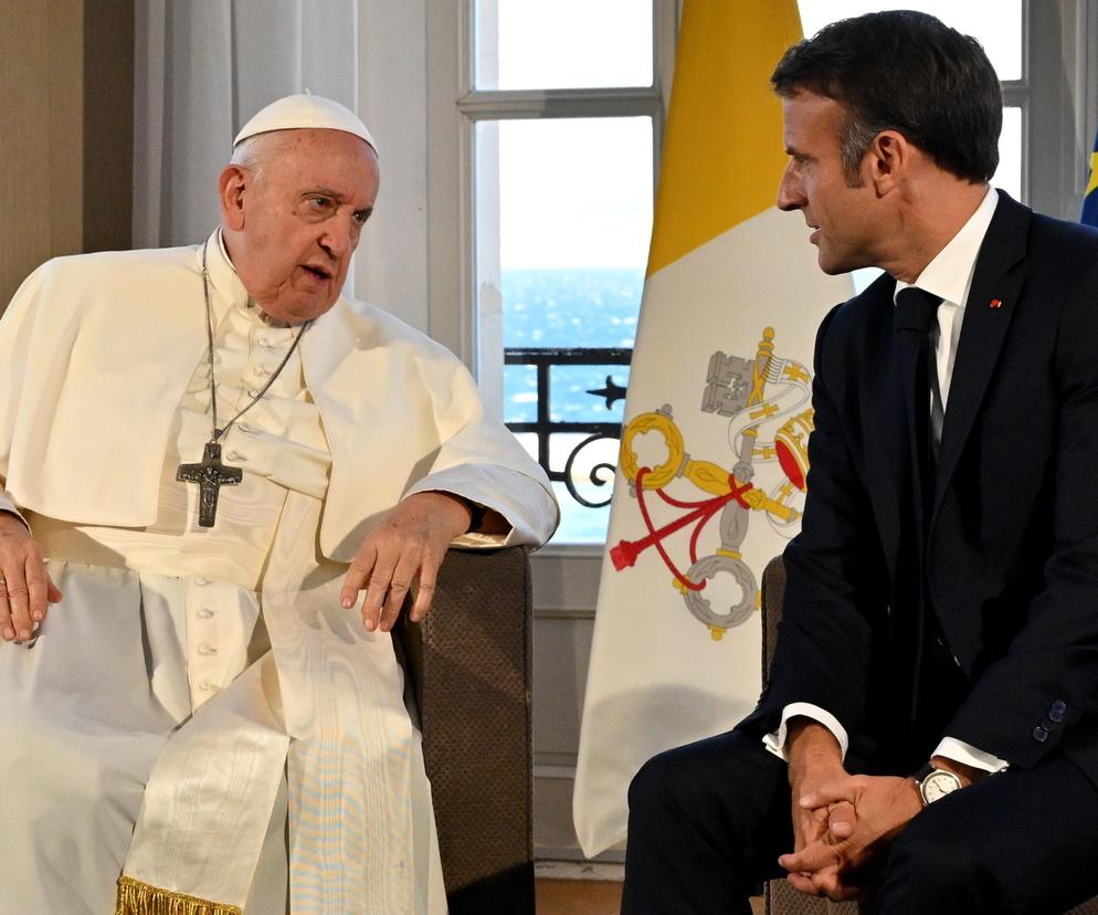 Papież Franciszek spotkał się z prezydentem Francji Emmanuelem Macronem