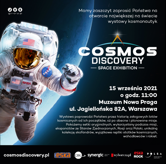 „COSMOS DISCOVERY Space Exhibition” – fascynująca kosmiczna wystawa z eksponatami NASA – po raz pierwszy w Polsce!