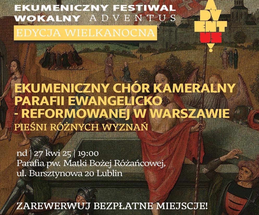 Ekumeniczny Festiwal Wokalny Adventus w Lublinie - plakat koncertu