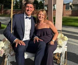 Łukasz Kaczmarek z żoną