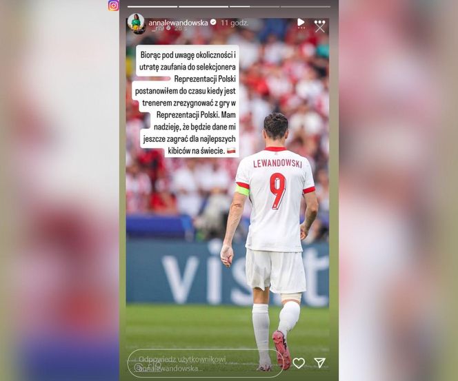 Reakcja Lewandowskiej na odejście Roberta z reprezentacji