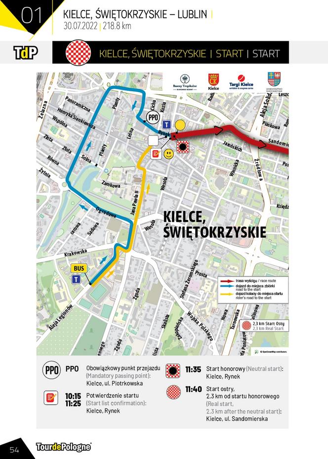 Mapa startu 1. etapu Tour de Pologne 2022