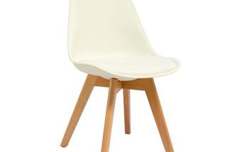 Kremowe, designerskie krzesło do jadalni