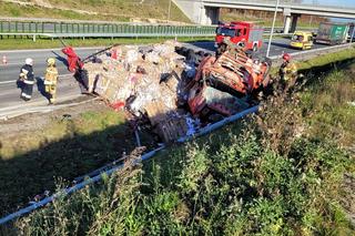 Dachowanie ciężarówki na drodze S5 pod Bydgoszczą! [ZDJĘCIA]