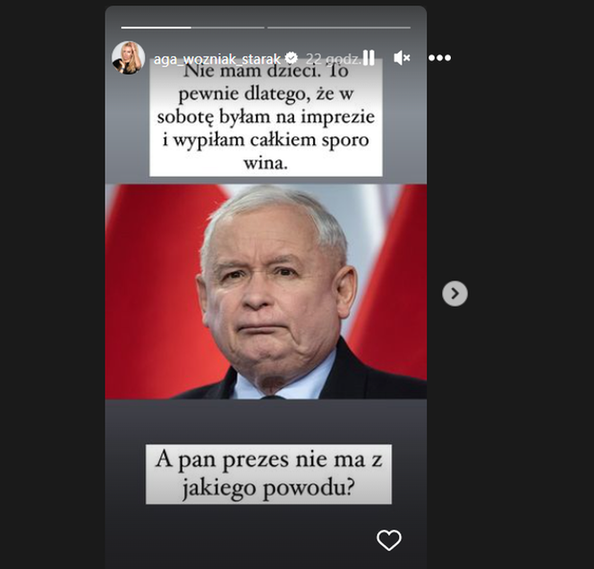 Agnieszka Woźniak-Starak oburzona słowami Kaczyńskiego