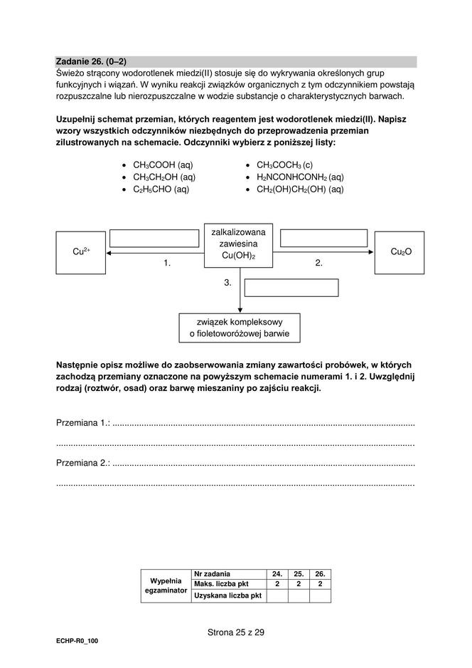 Matura 2024: chemia rozszerzona – ARKUSZ FORMUŁA 2015