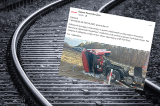 Groźny wypadek w Piechcinie. Ciężarówka zderzyła się z pociągiem. Kierowca zakleszczony w kabinie