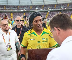 Ronaldinho na Stadionie Śląskim w meczu gwiazd Polska - Brazylia