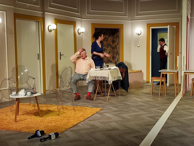 Spektakl "Prezent urodzinowy" w Teatrze Żeromskiego w Kielcach - próba