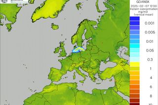 Tak daleko mogła dotrzeć chmura dymu z pożaru na przeróbce