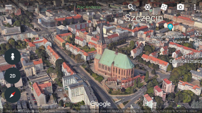 Trójwymiarowy Szczecin w Google Earth