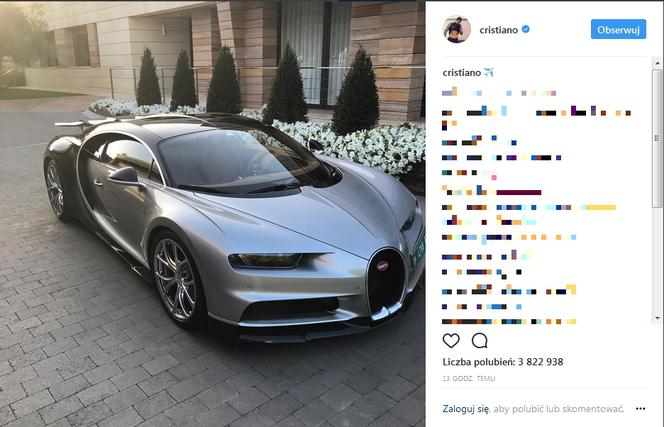 Cristiano Ronaldo jeździ Bugatti Chiron