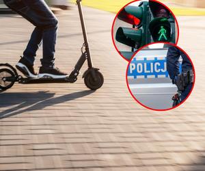 Hulajnogą wjechał w sygnalizator. Był pijany