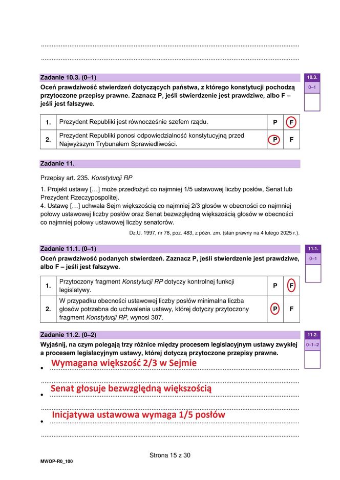 Matura 2025: WOS poziom rozszerzony. ODPOWIEDZI 13.05.2025 [FORMUŁA 2023]