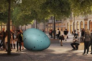 Jajko Joanny Rajkowskiej stanęło na placu Pięciu Rogów