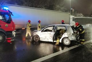 Katowice: Wypadek na autostradzie A4 na wysokości AWF-u. Jedna osoba poszkodowana, są spore utrudnienia