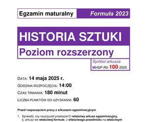 Matura 2025 historia sztuki - arkusz CKE 14.05.2025 - Formuła 2023