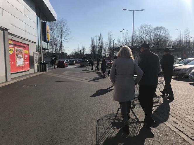 Koronawirus na Śląsku. Olbrzymie kolejki do sklepów w regionie (ZDJĘCIA)
